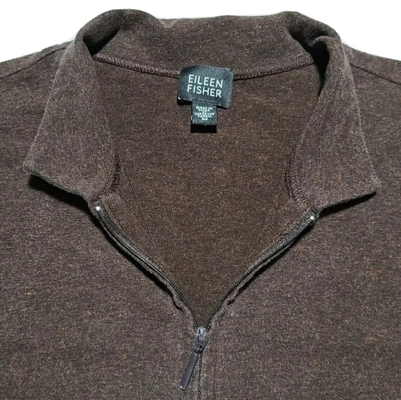 Eileen Fisher High Collar Full Zip Knit Jacket - Picture 4 of 4